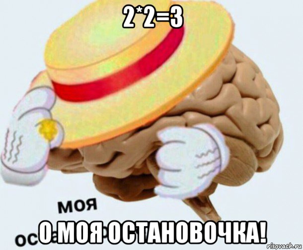 2*2=3 о моя остановочка!, Мем   Моя остановочка мозг