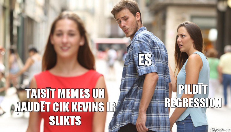 es pildīt regression taisīt memes un ņaudēt cik kevins ir slikts, Комикс      Парень засмотрелся на другую девушку