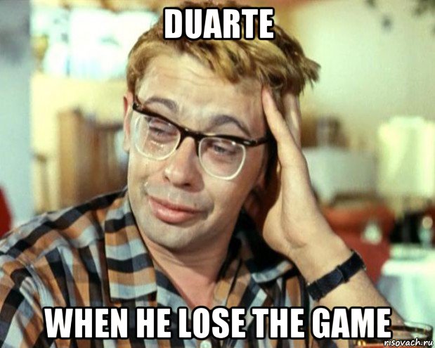 duarte when he lose the game, Мем Шурик (птичку жалко)