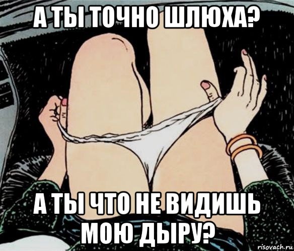 а ты точно шлюха? а ты что не видишь мою дыру?, Мем А ты точно