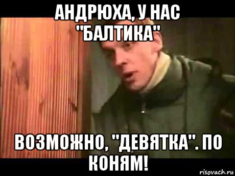 андрюха, у нас "балтика" возможно, "девятка". по коням!, Мем Ларин по коням