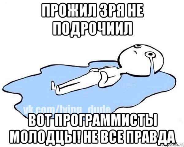 Незря как правильно. Программист молодец. Тот момент когда все просрал. Правда Мем. Отпустите с урока Мем.