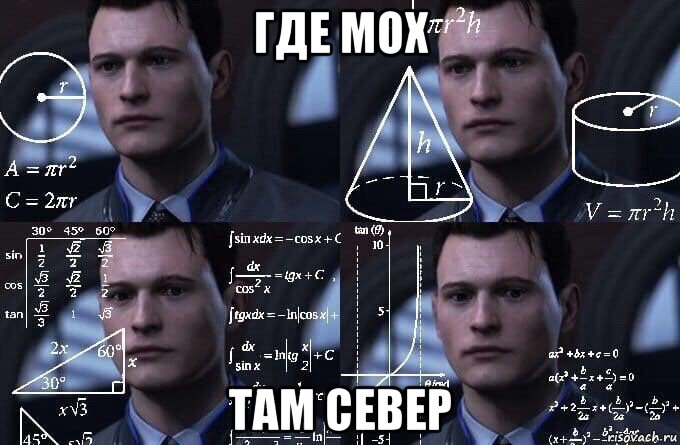 где мох там север, Мем  Коннор задумался