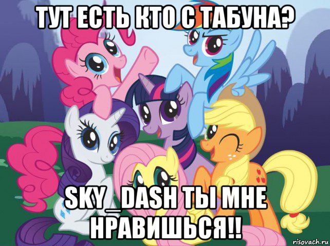 тут есть кто с табуна? sky_dash ты мне нравишься!!, Мем My little pony