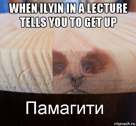 when ilyin in a lecture tells you to get up , Мем   Памагити