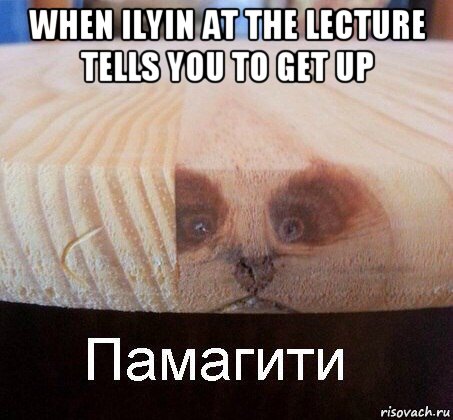 when ilyin at the lecture tells you to get up , Мем   Памагити