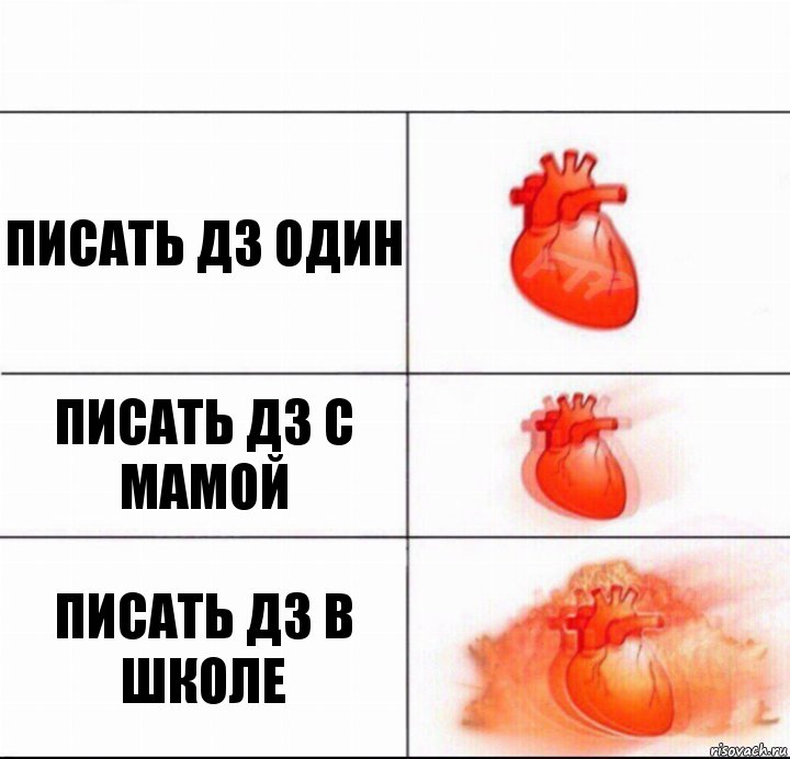 Писать дз один Писать дз с мамой Писать дз в школе, Комикс  Расширяюшее сердце