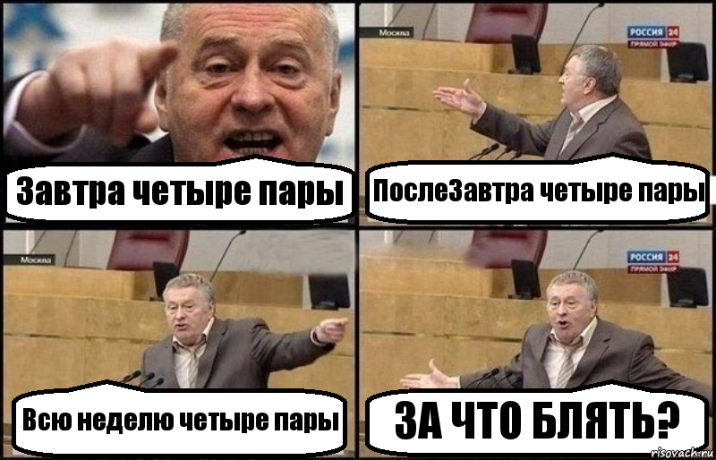 Завтра четыре пары ПослеЗавтра четыре пары Всю неделю четыре пары ЗА ЧТО БЛЯТЬ?, Комикс Жириновский