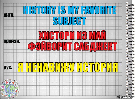 History is my favorite subject Хистори из май фэйворит сабджект Я ненавижу история, Комикс  Перевод с английского