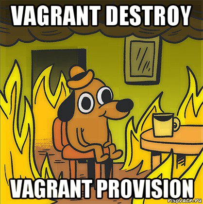 vagrant destroy vagrant provision, Мем Собака в огне