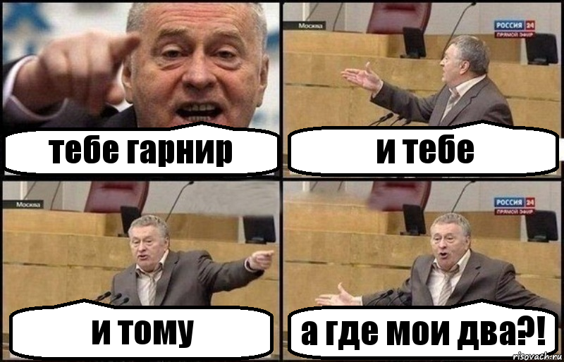 тебе гарнир и тебе и тому а где мои два?!, Комикс Жириновский