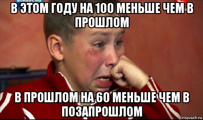 в этом году на 100 меньше чем в прошлом в прошлом на 60 меньше чем в позапрошлом