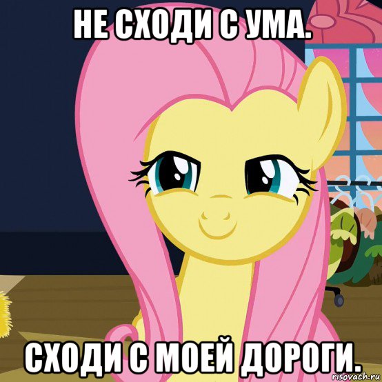 не сходи с ума. сходи с моей дороги., Мем  Mem Fluttershy