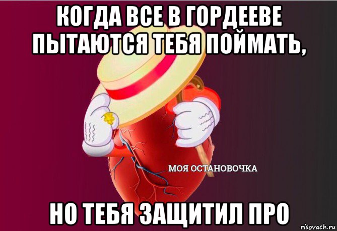 когда все в гордееве пытаются тебя поймать, но тебя защитил про, Мем   Моя остановочка