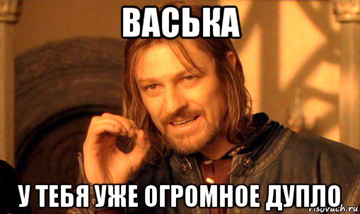 васька у тебя уже огромное дупло, Мем Нельзя просто так взять и (Боромир мем)