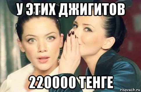 у этих джигитов 220000 тенге, Мем  Он