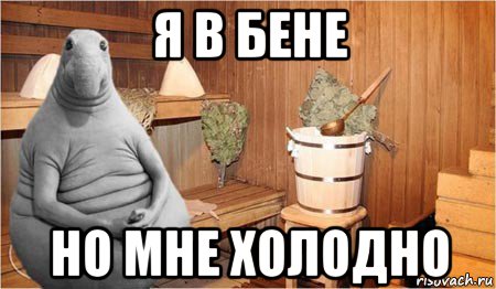 я в бене но мне холодно, Мем  Ждун в бане