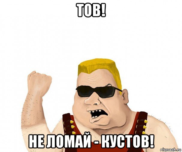 тов! не ломай - кустов!