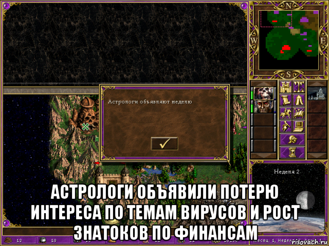  астрологи объявили потерю интереса по темам вирусов и рост знатоков по финансам, Мем HMM 3 Астрологи
