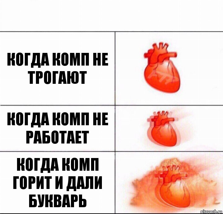 Когда комп не трогают Когда комп не работает КОГДА КОМП ГОРИТ И ДАЛИ БУКВАРЬ, Комикс  Расширяюшее сердце