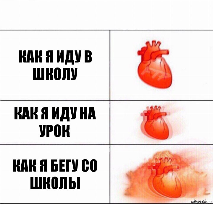 КАК Я ИДУ В ШКОЛУ КАК Я ИДУ НА УРОК КАК Я БЕГУ СО ШКОЛЫ, Комикс  Расширяюшее сердце