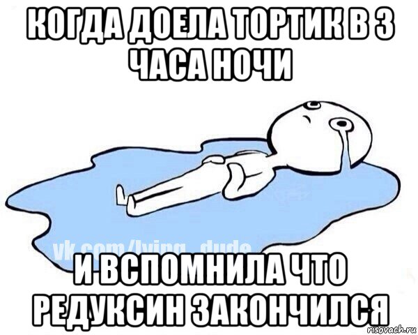 когда доела тортик в 3 часа ночи и вспомнила что редуксин закончился, Мем Этот момент когда