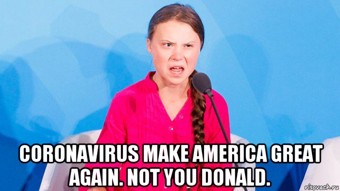  coronavirus make america great again. not you donald.
