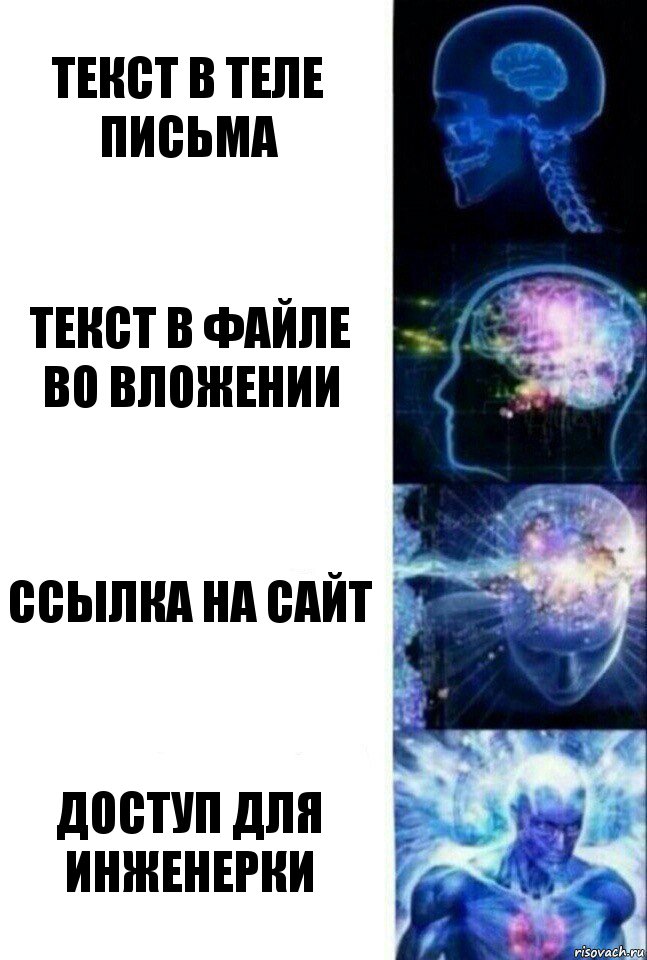 Текст в теле письма текст в файле во вложении ссылка на сайт доступ для инженерки, Комикс  Сверхразум