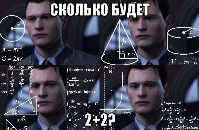 сколько будет 2+2?, Мем  Коннор задумался