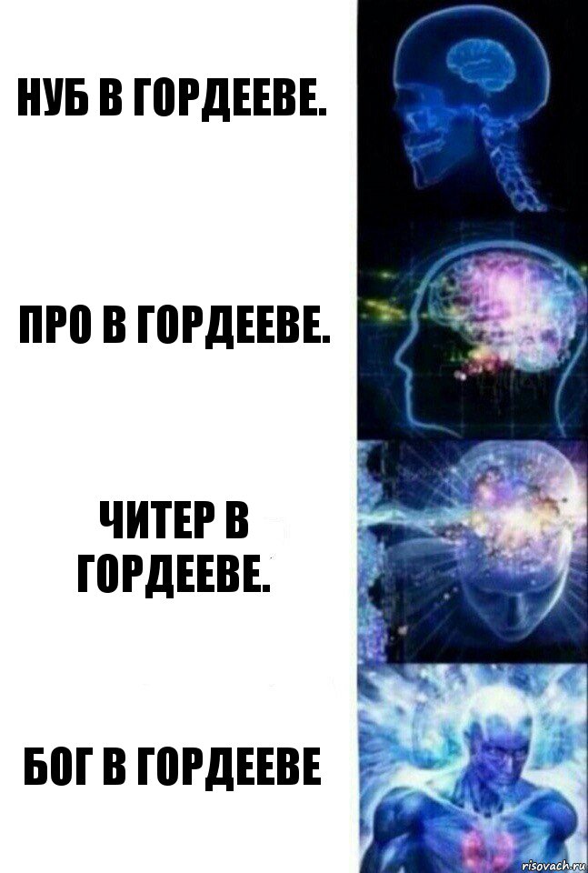 Нуб в Гордееве. Про в Гордееве. Читер в Гордееве. Бог в Гордееве, Комикс  Сверхразум