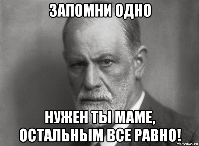 запомни одно нужен ты маме, остальным все равно!, Мем  Фрейд