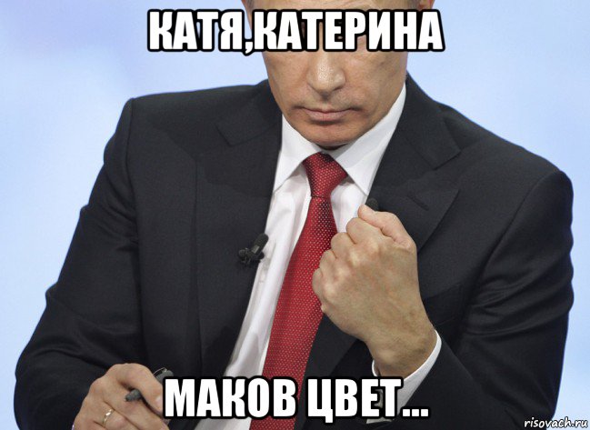 катя,катерина маков цвет..., Мем Путин показывает кулак
