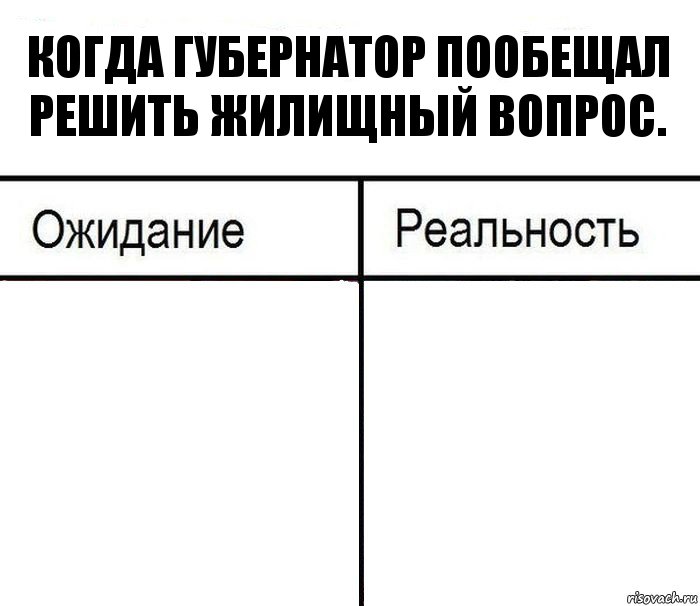 Когда губернатор пообещал решить жилищный вопрос.  