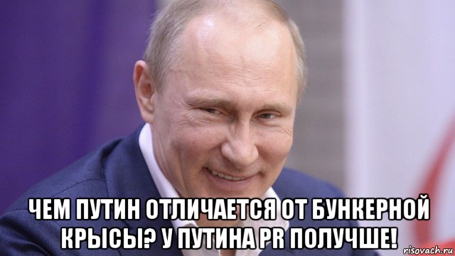  чем путин отличается от бункерной крысы? у путина pr получше!