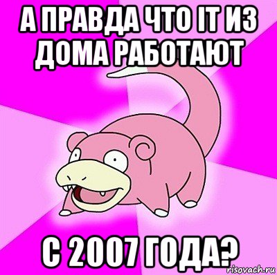 а правда что it из дома работают с 2007 года?, Мем слоупок