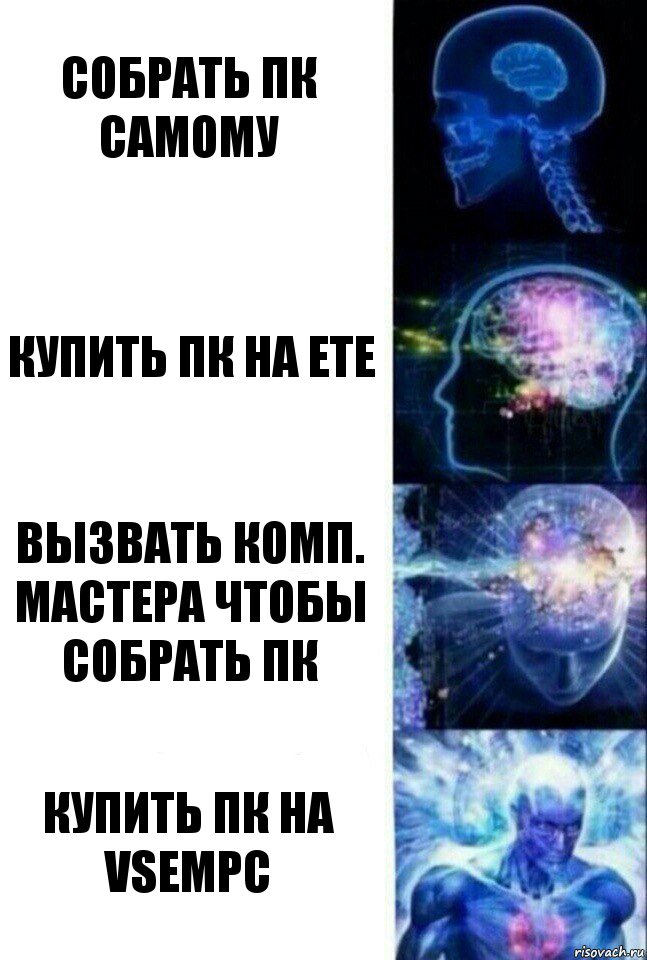 Собрать ПК самому Купить ПК на ETE Вызвать комп. мастера чтобы собрать ПК Купить ПК на vsempc, Комикс  Сверхразум