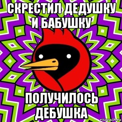 скрестил дедушку и бабушку получилось дебушка, Мем Омская птица