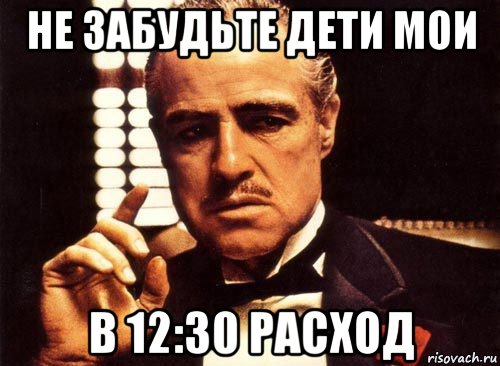 не забудьте дети мои в 12:30 расход, Мем крестный отец