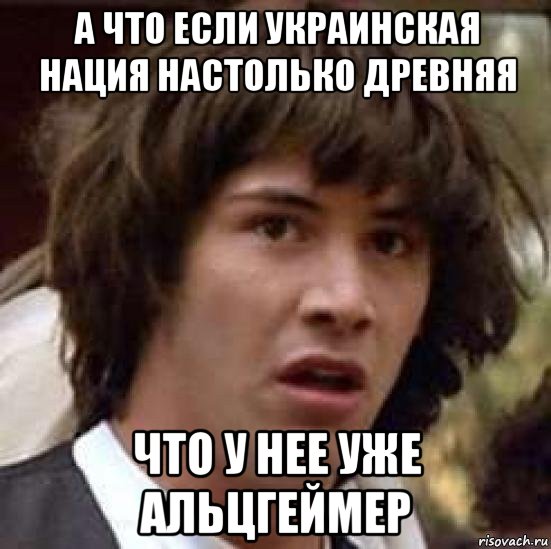 а что если украинская нация настолько древняя что у нее уже альцгеймер, Мем А что если (Киану Ривз)