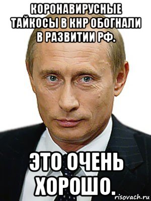 коронавирусные тайкосы в кнр обогнали в развитии рф. это очень хорошо., Мем Путин