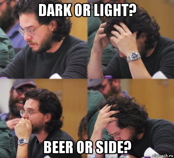 dark or light? beer or side?, Комикс  Расстроенный Джон Сноу