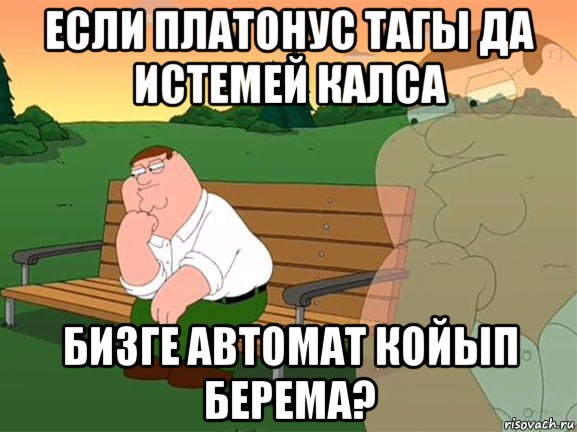 если платонус тагы да истемей калса бизге автомат койып берема?, Мем Задумчивый Гриффин