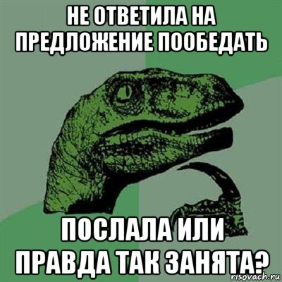 не ответила на предложение пообедать послала или правда так занята?, Мем Филосораптор