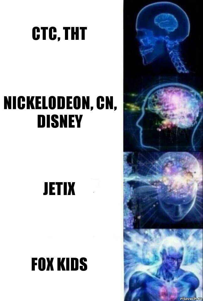 СТС, ТНТ Nickelodeon, CN, Disney Jetix Fox kids, Комикс  Сверхразум