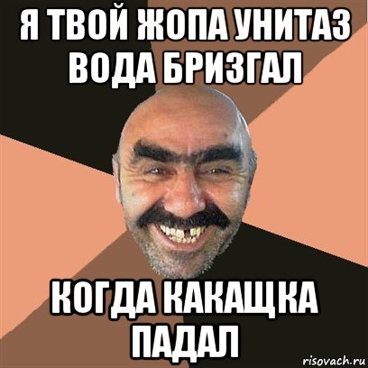 я твой жопа унитаз вода бризгал когда какащка падал, Мем Я твой дом труба шатал