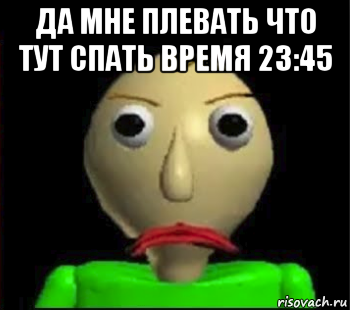 да мне плевать что тут спать время 23:45 , Мем Злой Балди