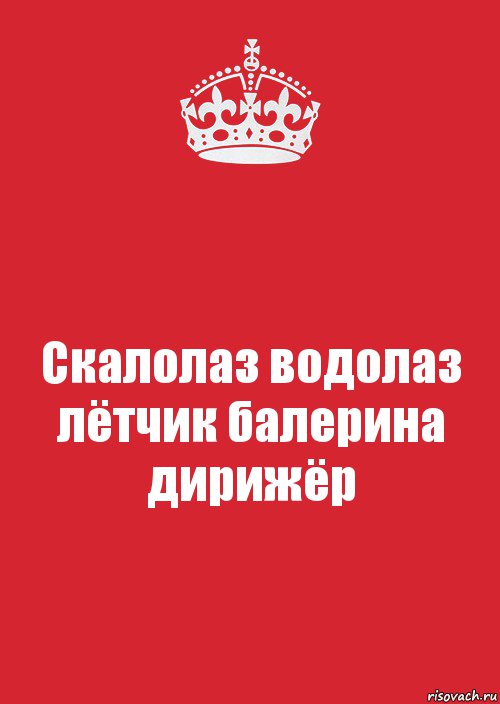 Скалолаз водолаз лётчик балерина дирижёр