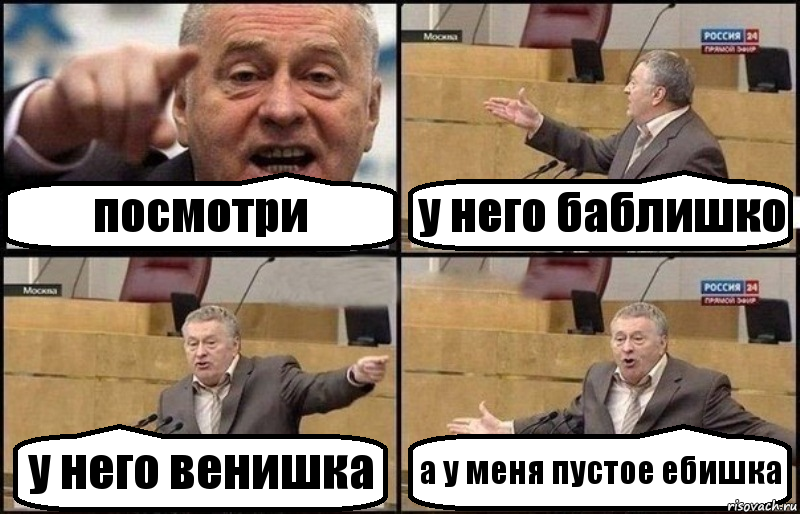 посмотри у него баблишко у него венишка а у меня пустое ебишка, Комикс Жириновский