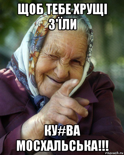 щоб тебе хрущі з'їли ку#ва мосхальська!!!, Мем Бабка