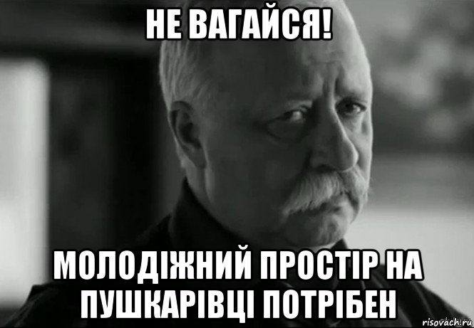 не вагайся! молодіжний простір на пушкарівці потрібен, Мем Не расстраивай Леонида Аркадьевича